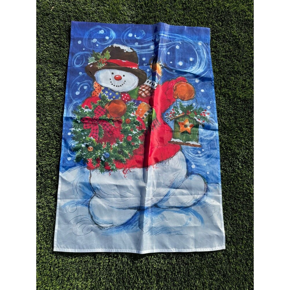 Snowman Yard Banner Flag Christmas Snow 38 X 24